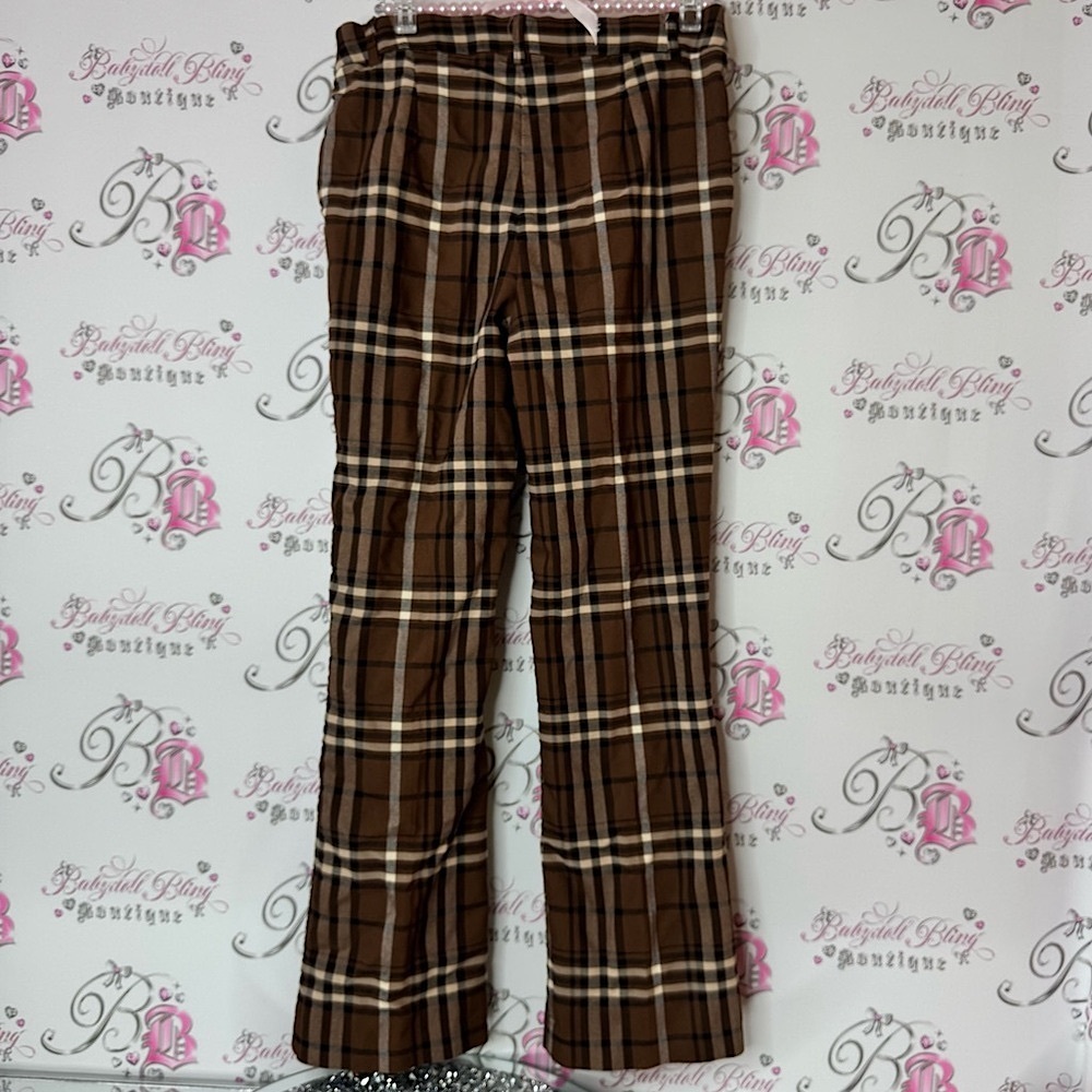 Jules & Leopold Brown Plaid Pants checkered white black brown